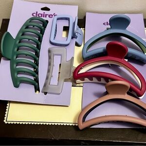 Claire's Matte Hair Claw Clip 2 Sets- Multicolor